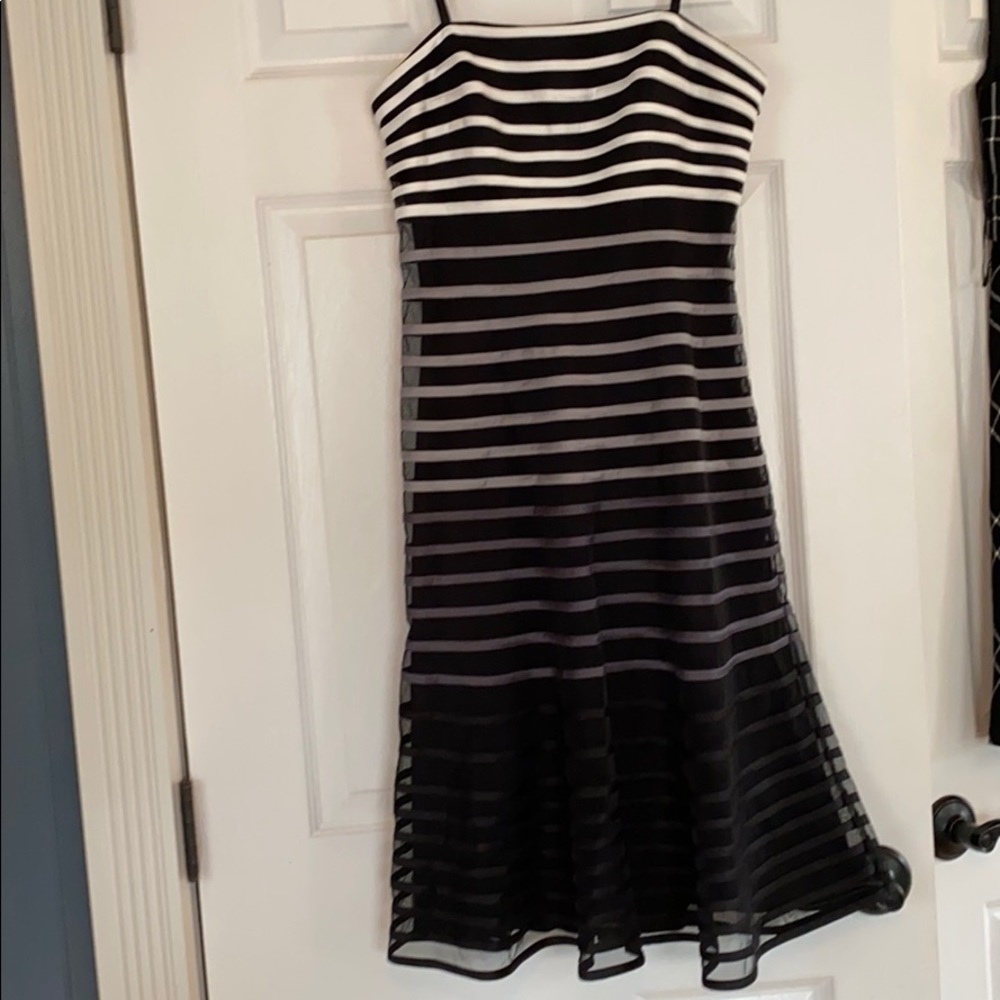 Black grey white White House black market dress
